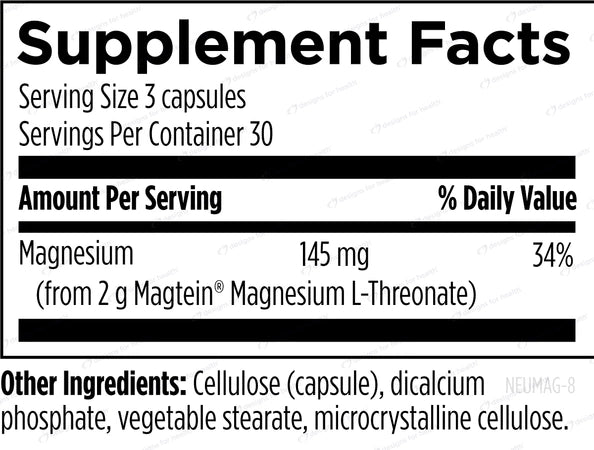 NeuroMag™ | Chelated Magnesium L-Threonate | 145mg - 90 capsules