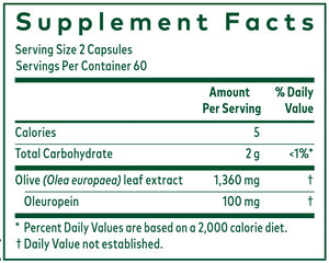 Olive Leaf | 1360mg | Supports Healthy Immune Response - 120 Capsules Oral Supplements Gaia Herbs 
