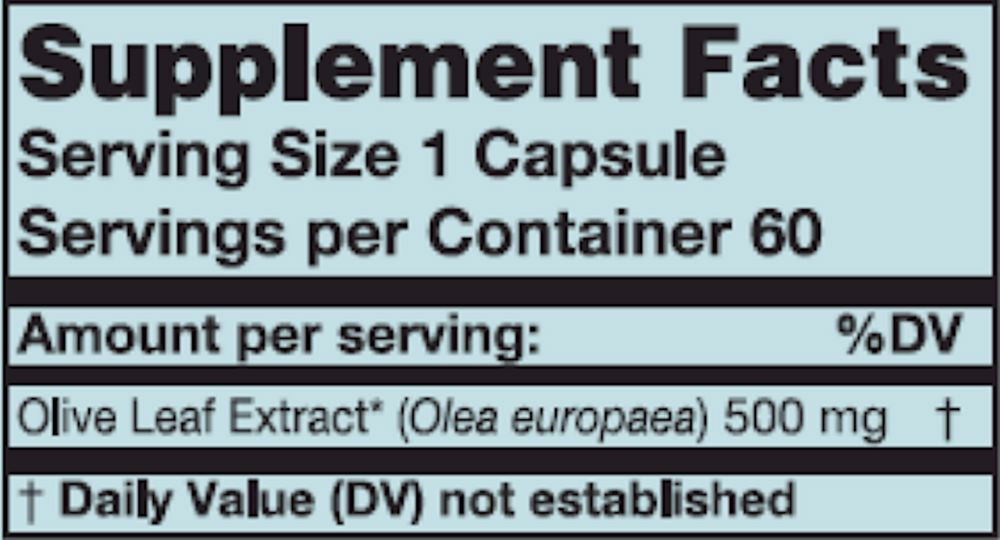 Olive Leaf Extract - 60 Capsules Oral Supplements Karuna 