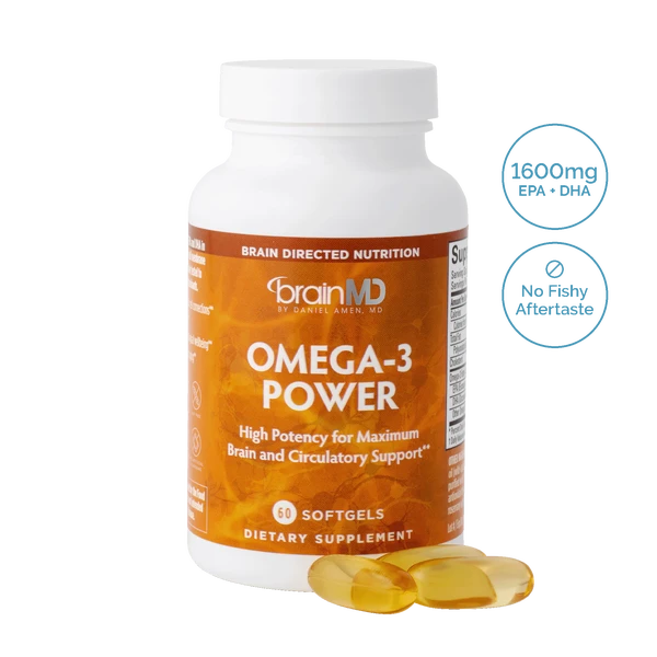 Omega 3 Power | High Potency for Maximum Brain & Circulatory Support - 60 Softgels Oral Supplements BrainMD 