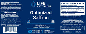 Optimized Saffron - 60 Capsules Oral Supplements Life Extension 