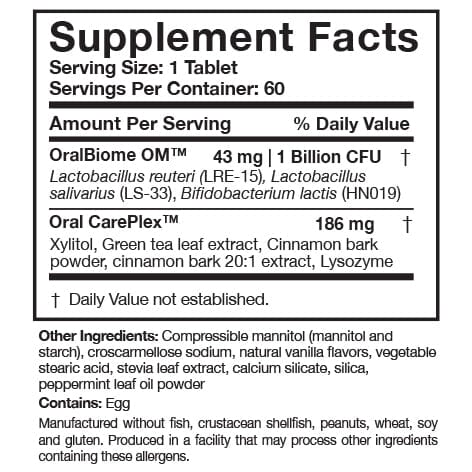 OraMax | Oral Health | 60 Dissolvable Tablets Researched Nutritionals 