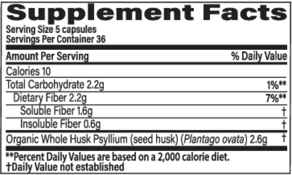 Organic Whole Husk Psyllium Fiber | Supports Digestive Health - 180 Capsules Oral Supplements Organic India 