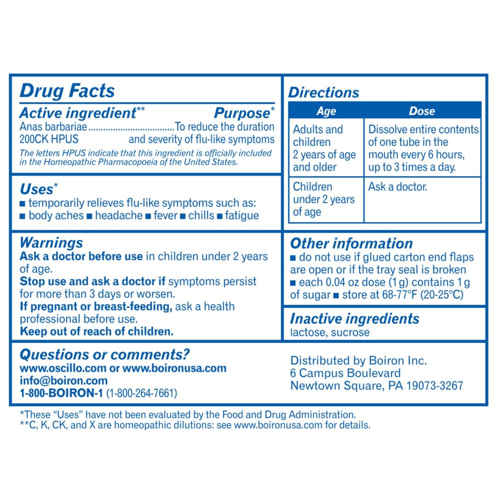 Oscillococcinum | Immune Support - 30 Count Oral Supplements Boiron Homeopathics 
