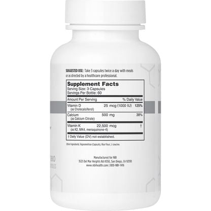 Osteo-K | Bone Support - 180 Capsules Oral Supplements NBI 