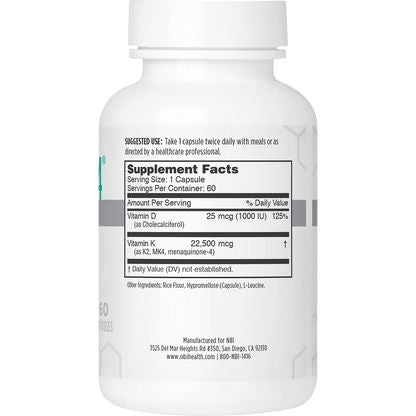 Osteo-MK4 | Bone Support - 60 Capsules Oral Supplements NBI 