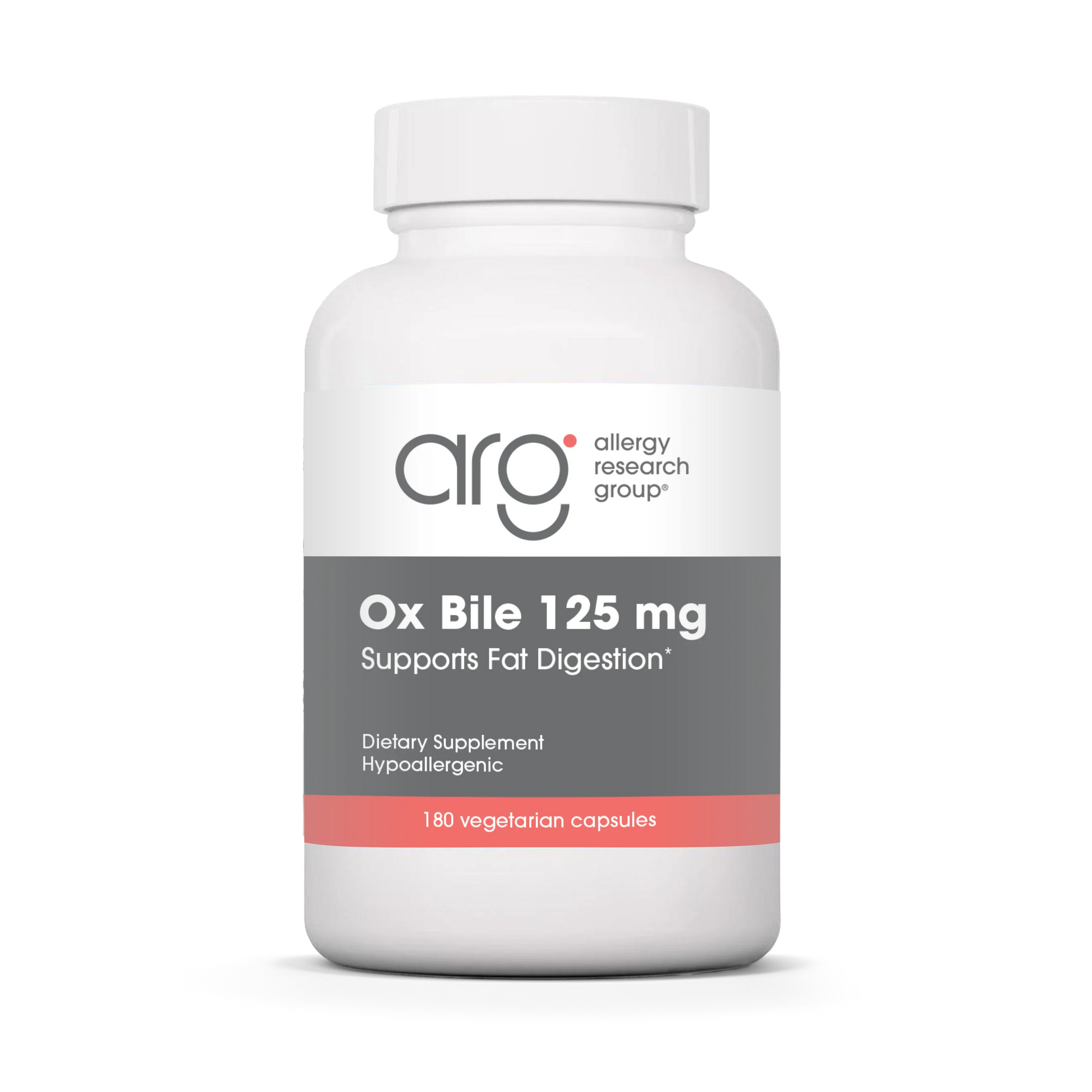 Ox Bile | Essential for Fat Digestion | 125 mg - 180 Capsules Oral Supplements Allergy Research Group 