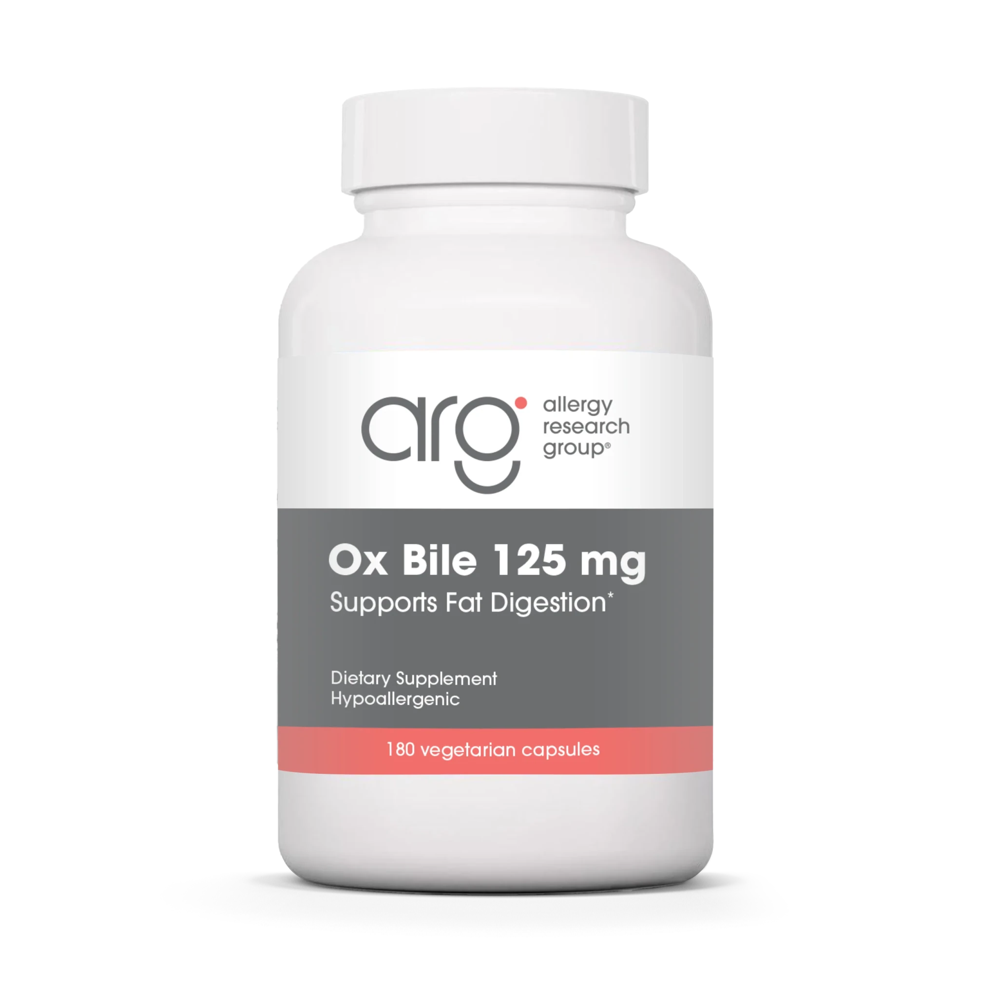 Ox Bile | Essential for Fat Digestion | 125 mg - 180 Capsules Oral Supplements Allergy Research Group 