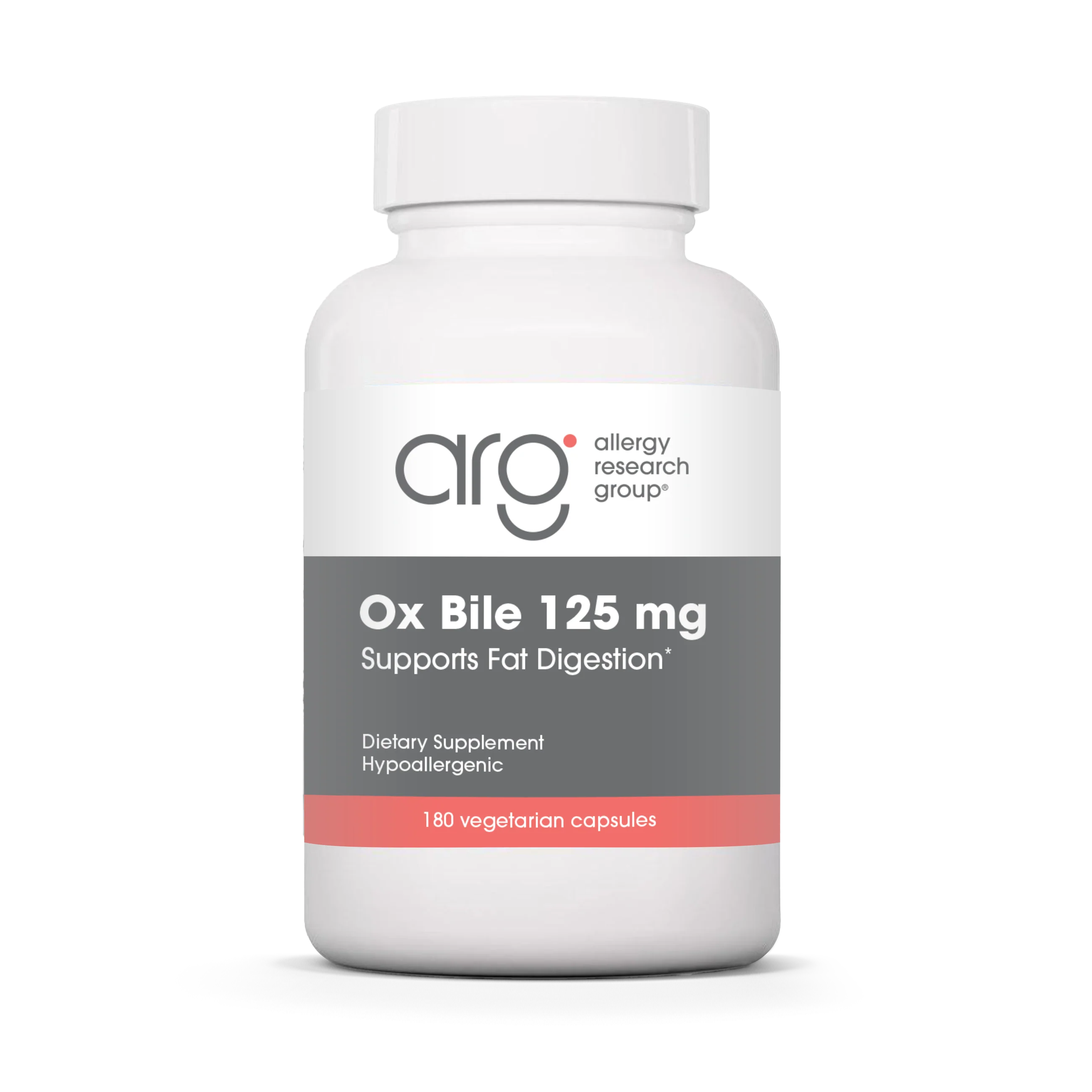 Ox Bile | Essential for Fat Digestion | 125 mg - 180 Capsules Oral Supplements Allergy Research Group 