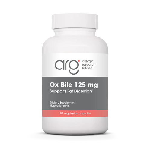 Ox Bile | Essential for Fat Digestion | 125 mg - 180 Capsules Oral Supplements Allergy Research Group 