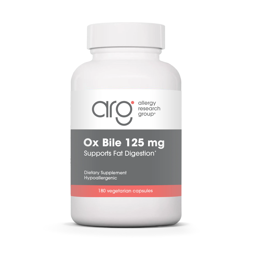 Ox Bile | Essential for Fat Digestion | 125 mg - 180 Capsules Oral Supplements Allergy Research Group 