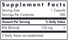 Load image into Gallery viewer, Ox Bile | Essential for Fat Digestion | 125 mg - 180 Capsules Oral Supplements Allergy Research Group 