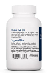 Ox Bile | Essential for Fat Digestion | 125 mg - 180 Capsules Oral Supplements Allergy Research Group 