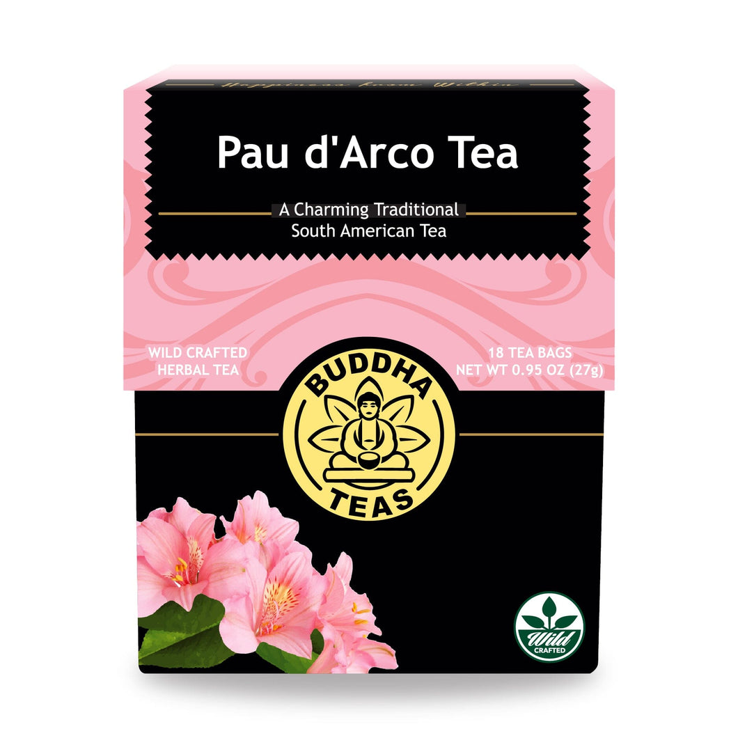 Pau d'Arco Herbal Tea | Wild Crafted - 18 Bleach Free Tea Bags Oral Supplements Buddha Teas 