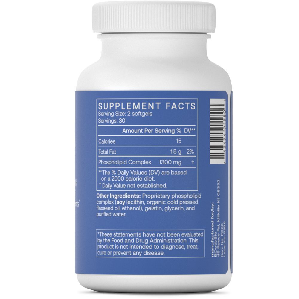 PC | Complex of Phospholipids - 60, 100 & 300 Softgels Oral Supplements BodyBio 