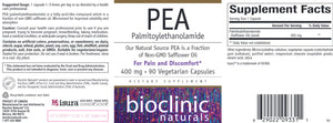 PEA (Palmitoylethanolamide) | For Pain & Discomfort | 400mg - 90 Capsules Oral Supplements BioClinic Naturals 