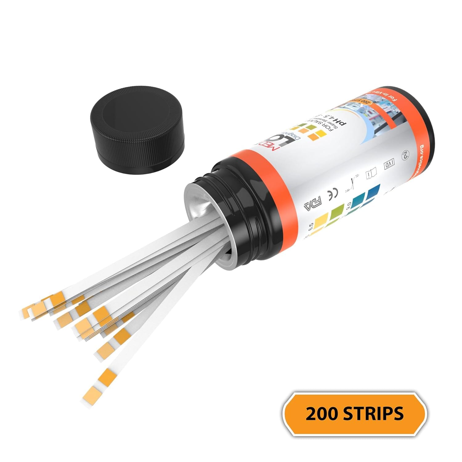 pH Test Strips for Urine and Saliva | pH 4.5 to 9.0 | For Body pH Testing - 200 Strips Tests Med Lab Diagnostics 
