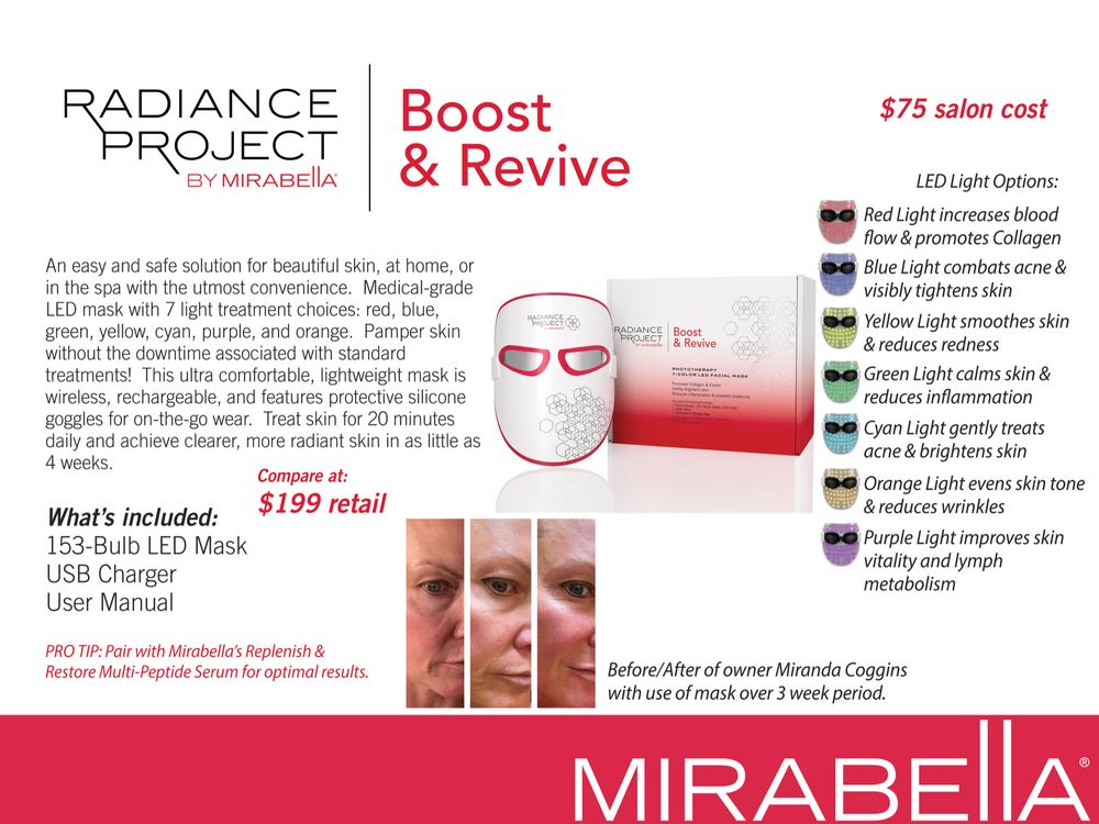 Phototherapy 7-Color LED Facial Mask with Near Infrared Skin Care Mirabella Beauty 