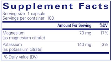 Potassium Magnesium (citrate) - 180 Capsules Oral Supplements Pure Encapsulations 