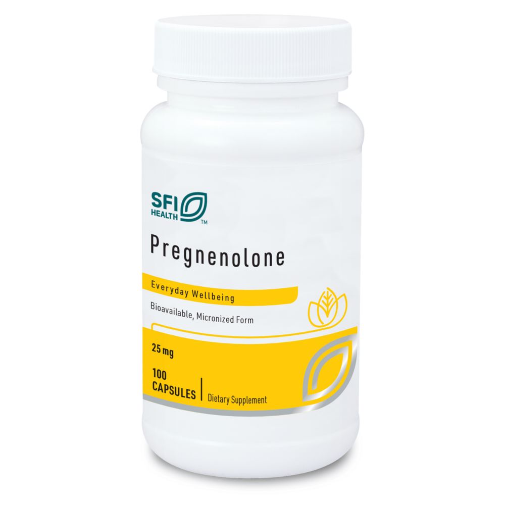 Pregnenolone | Bioavailable, Micronized Form | 25mg - 100 Capsules Oral Supplements SFI Health (Klaire Labs) 