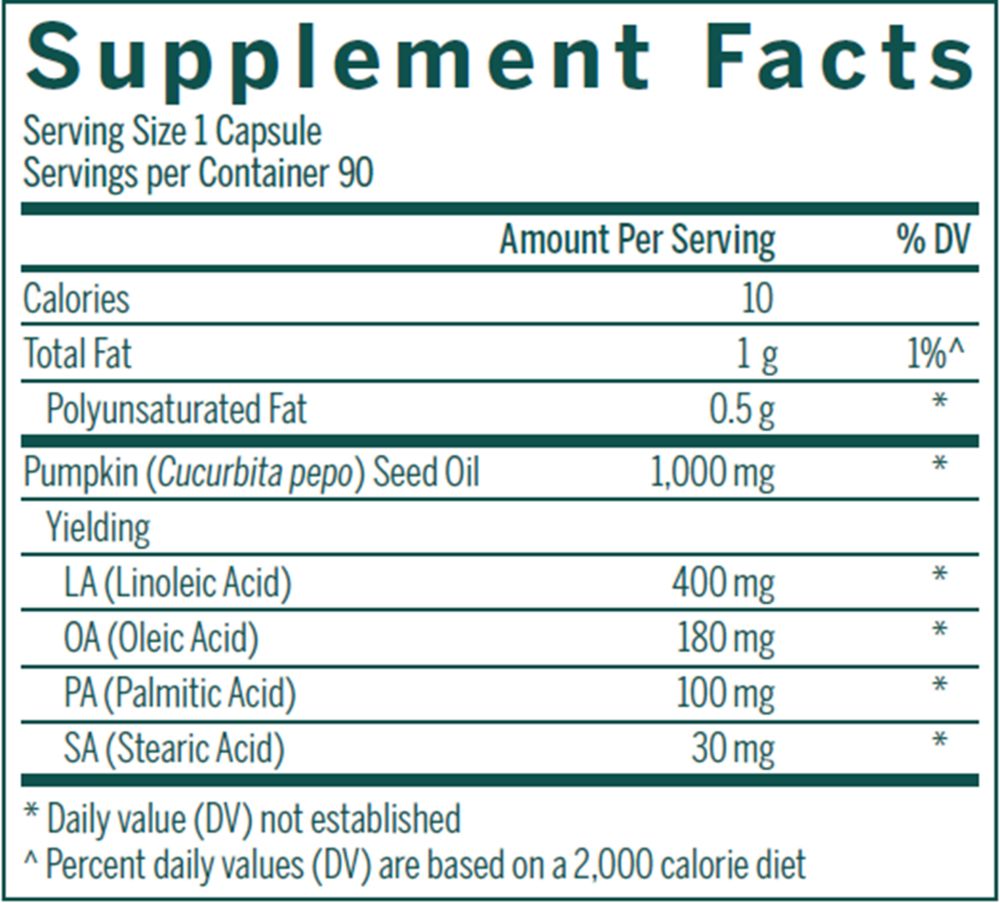 Pumpkin Seed Oil | Cucurbita Pepo - 90 Softgels Oral Supplements Genestra 