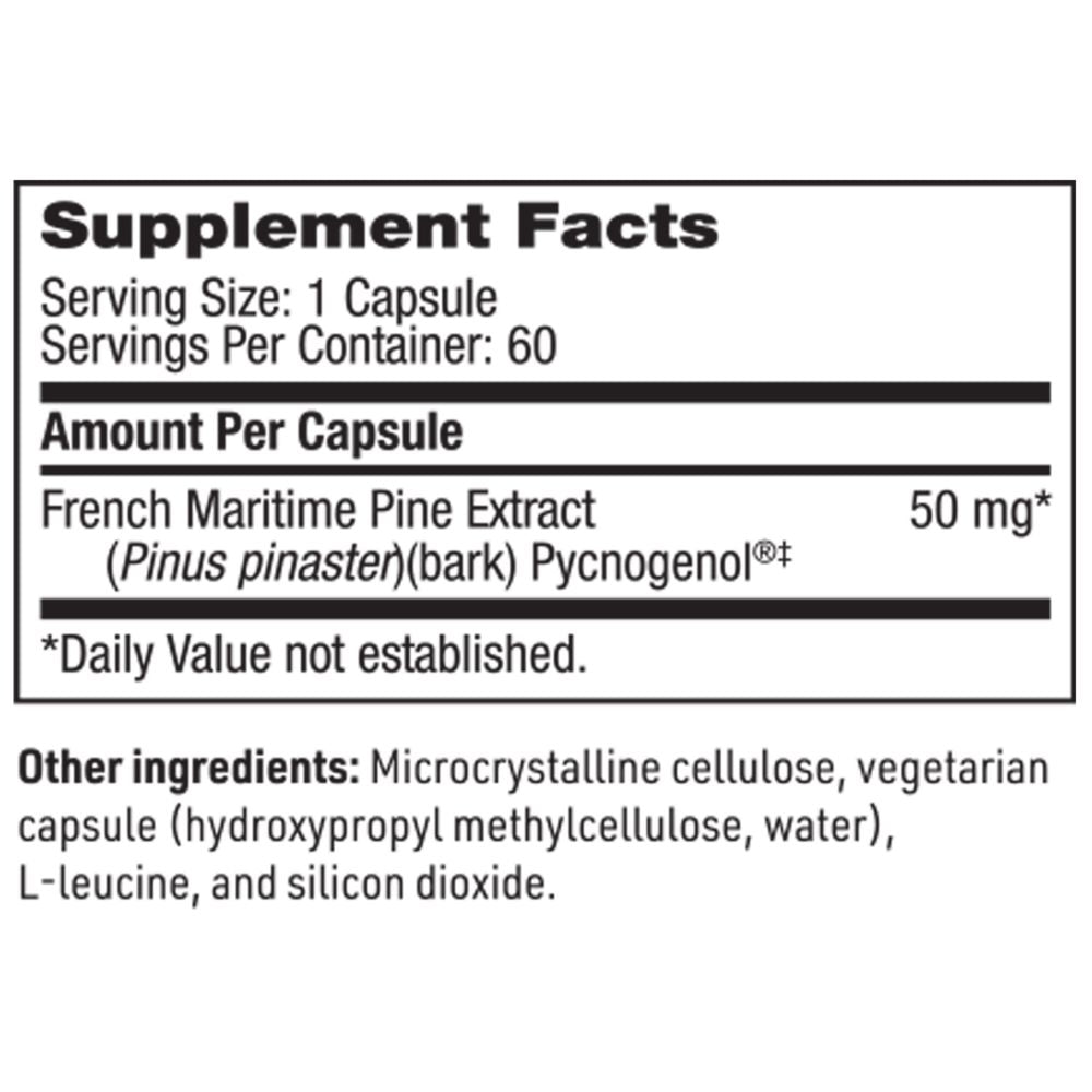 Pycnogenol® | Pink Bark Extract | 50mg - 60 Capsules Oral Supplements SFI Health (Klaire Labs) 