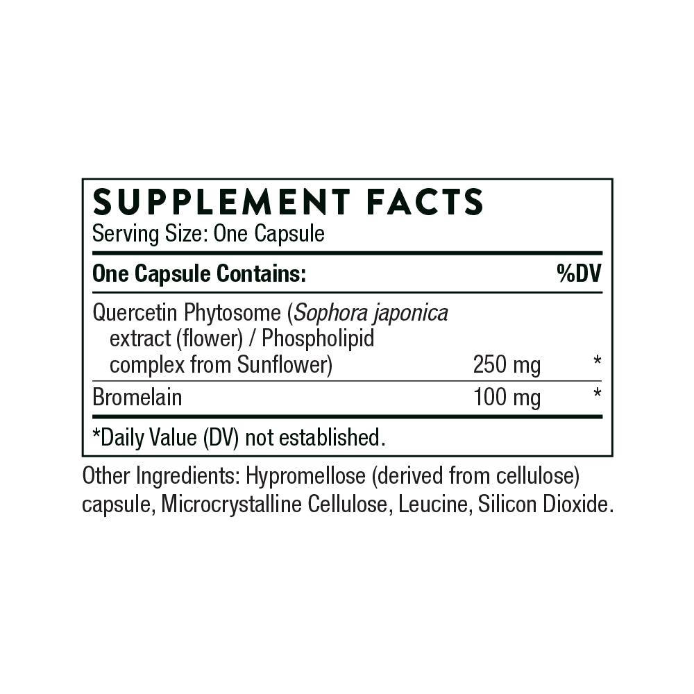 Quercetin Complex (formerly Quercenase) | Combination of Quercetin & Bromelain - 60 Capsules Oral Supplements Thorne 