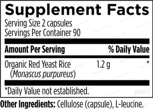 Red Yeast Rice | Monascus purpureus | 1.2g - 180 capsules Oral Supplements Designs For Health 