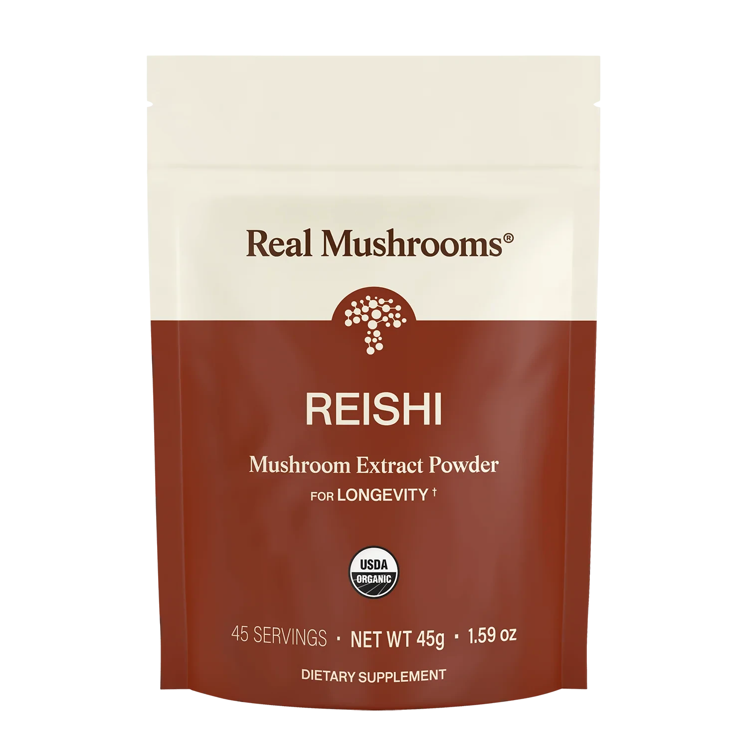 Reishi Mushroom Extract Powder | Organic | Immune Support & Longevity - 45 grams Oral Supplements Real Mushrooms 