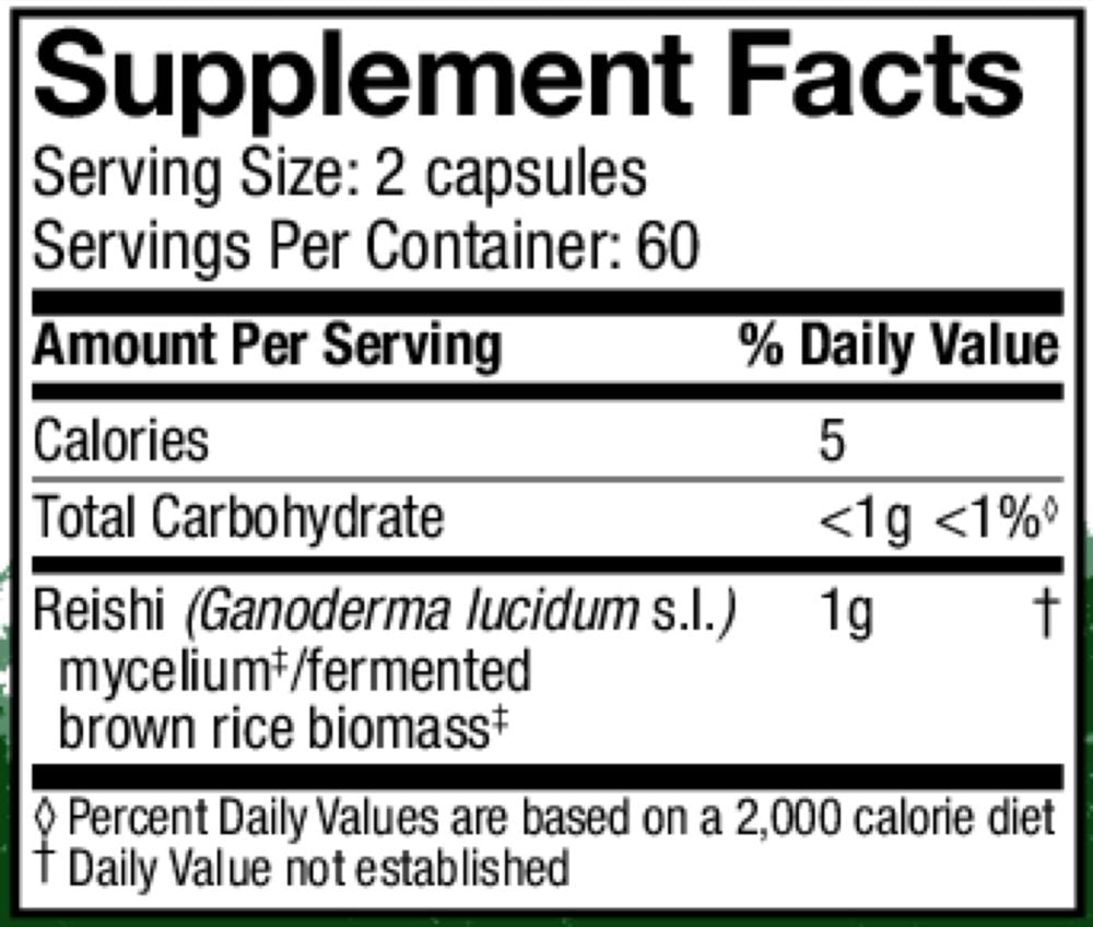 Reishi Mushroom (Ganoderma lucidum) - 60 & 120 Capsules Oral Supplements Host Defense Mushrooms 