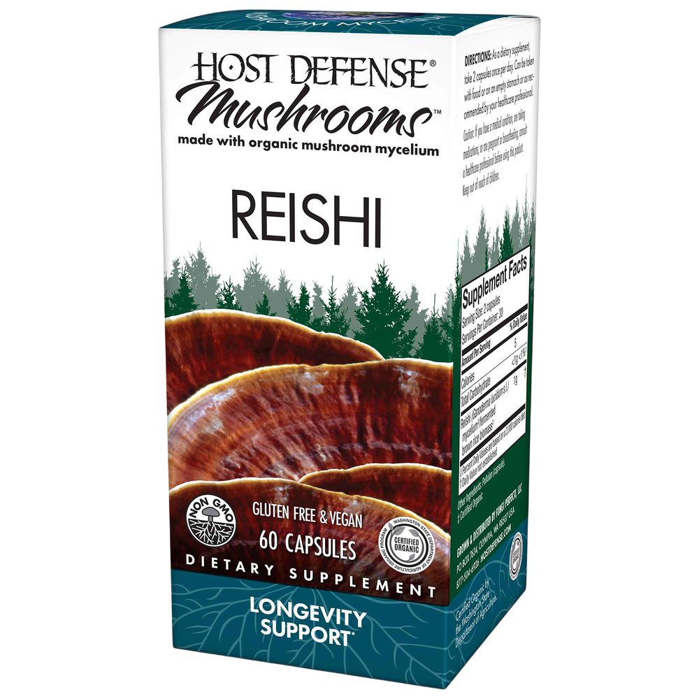 Reishi Mushroom (Ganoderma lucidum) - 60 & 120 Capsules Oral Supplements Host Defense Mushrooms 60 Capsules 