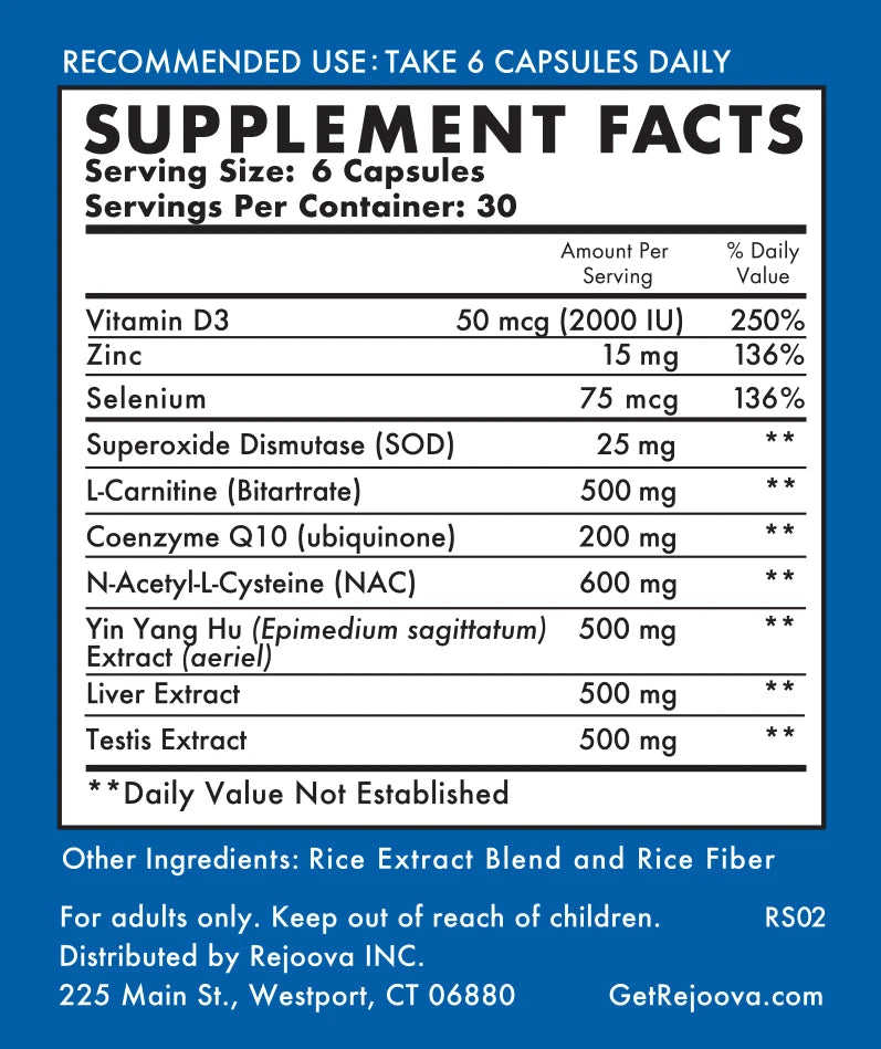 Rejoova Sperm - 180 Capsules Oral Supplements Rejoova 