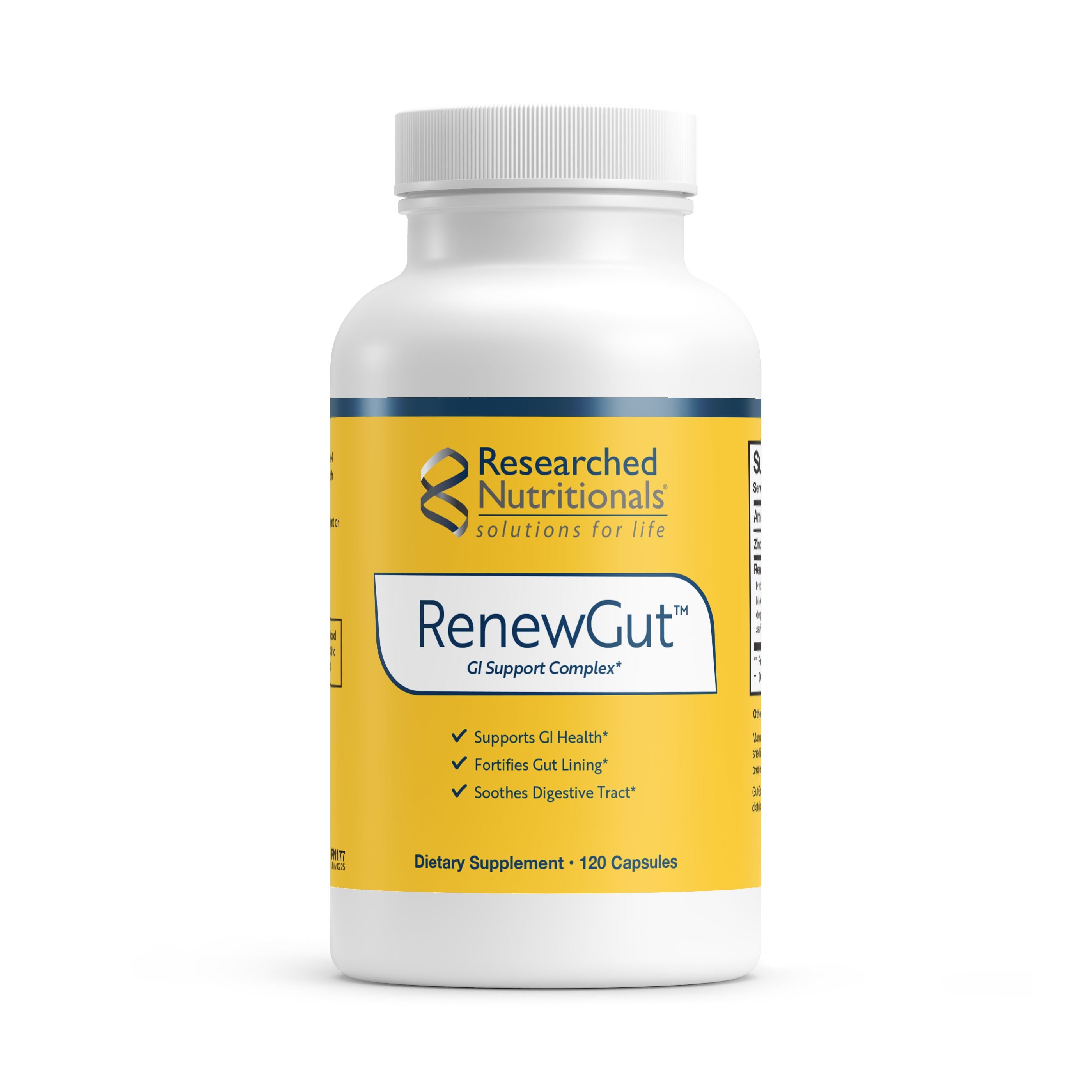 RenewGut™ | Gut Health Support - 120 Capsules Oral Supplements Researched Nutritionals 