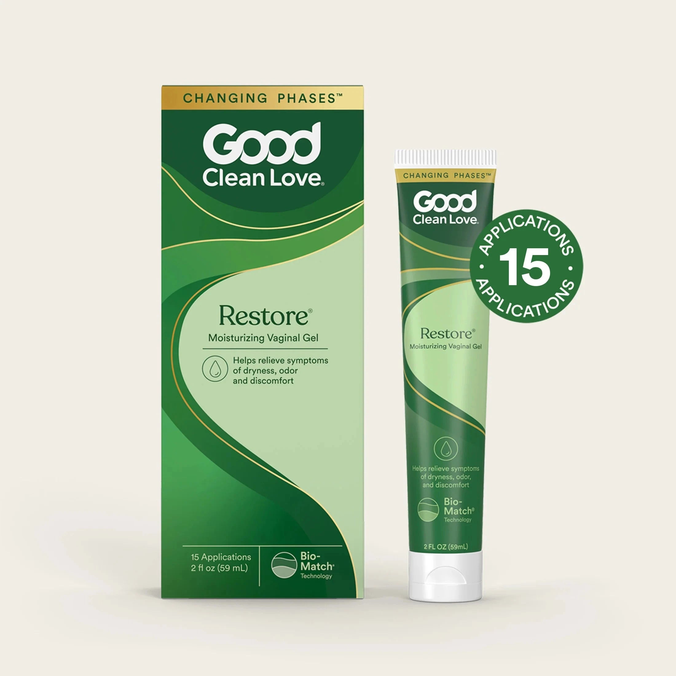 Restore® Moisturizing Vaginal Gel | pH-Balanced | 2 fl oz - 15 Applications Topical Application Good Clean Love 