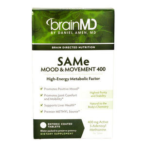 SAMe (SAM-e) | Mood & Movement | 400mg - 30 Enteric Coated Tablets Oral Supplements BrainMD 