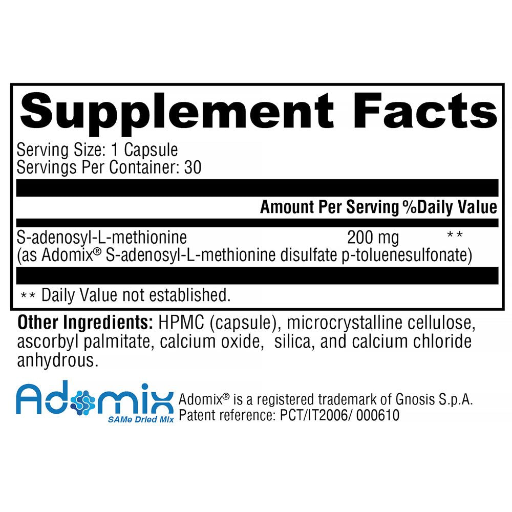 SAMe (SAM-e) | THE Methyl Donor | 200mg - 30 Acid Resistant Capsules Oral Supplements Xymogen 