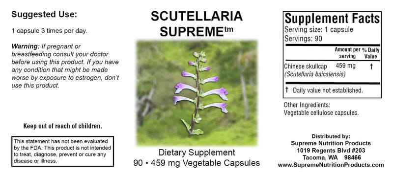 Scutellaria Supreme™ | Chinese Skullcap - 90 Capsules Oral Supplements Supreme Nutrition Products 