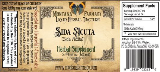 Sida Acuta Liquid Herbal Tincture - 2 fl oz Tinctures Montana Farmacy 