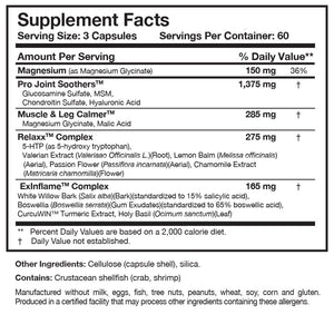 Soothe & Relaxx | Soft Tissue and Stress support | 180 Capsules Researched Nutritionals 