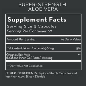 Super-Strength Aloe Vera | Organically Grown & Non-GMO - 90 & 180 Capsules Oral Supplement Desert Harvest 