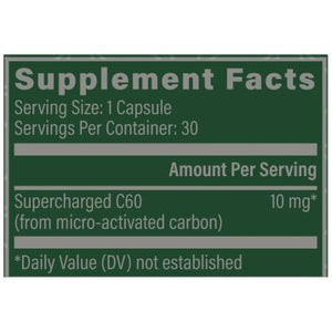 Supercharged C60 | Detoxification & Cellular Health - 30 Capsules Oral Supplements Global Healing 