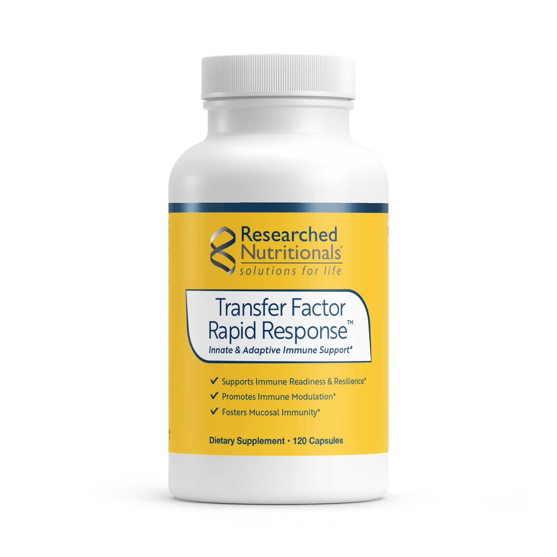 Transfer Factor Rapid Response | Innate & Adaptive Immune Support - 120 Capsules Oral Supplements Researched Nutritionals 