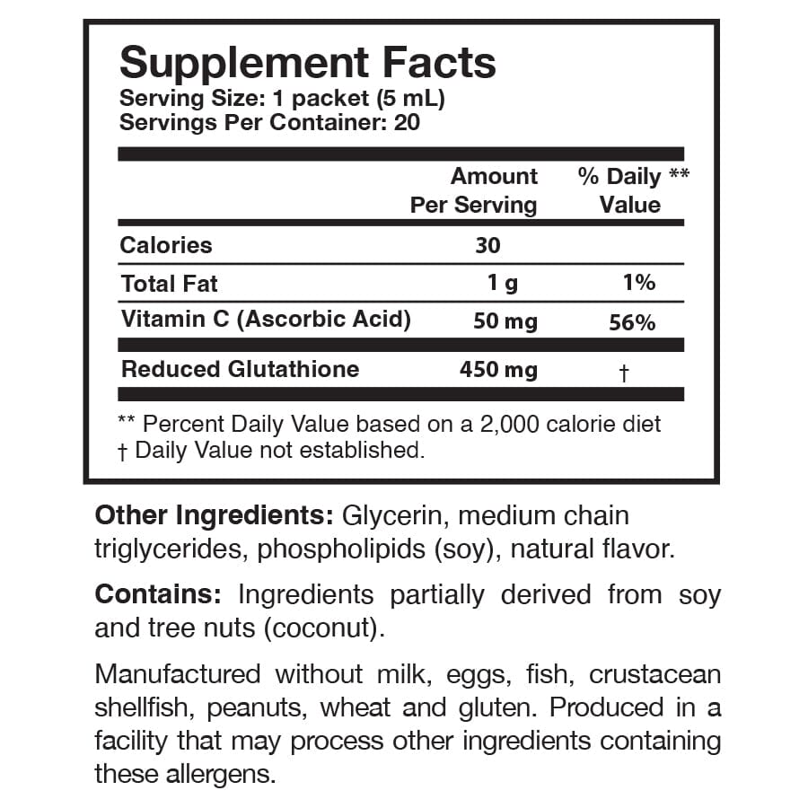 Tri-Fortify Orange| Liposomal Glutathione| Box of 20 Individual Serving Packets Researched Nutritionals 
