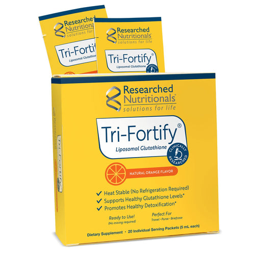 Tri-Fortify Orange| Liposomal Glutathione| Box of 20 Individual Serving Packets Researched Nutritionals 