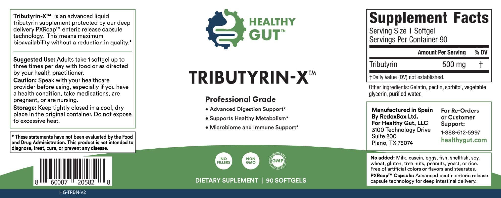 Tributyrin-X™ | Professional Grade Postbiotic - 90 Softgels Oral Supplements Healthy Gut 