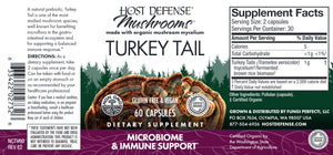 Turkey Tail | Microbiome & Immune Support - 60 & 120 Capsules Oral Supplements Host Defense Mushrooms 