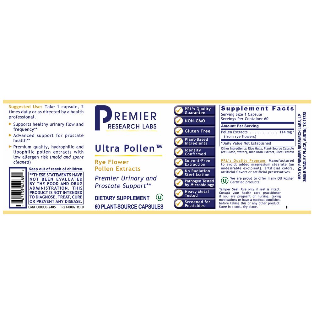 Ultra Pollen™ | Premier Urinary & Prostate Support - 45 Capsules Oral Supplements PRL 