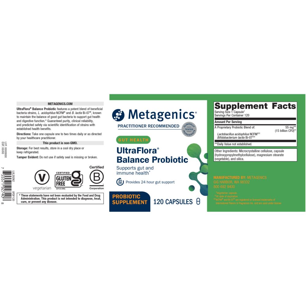 UltraFlora® Balance Probiotic | Supports Gut & Immune Health - 60 & 120 Capsules Oral Supplements Metagentics 