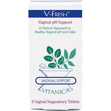 Load image into Gallery viewer, V-Fresh Suppositories | Vaginal pH Support - 6 Count Suppository Vitanica 