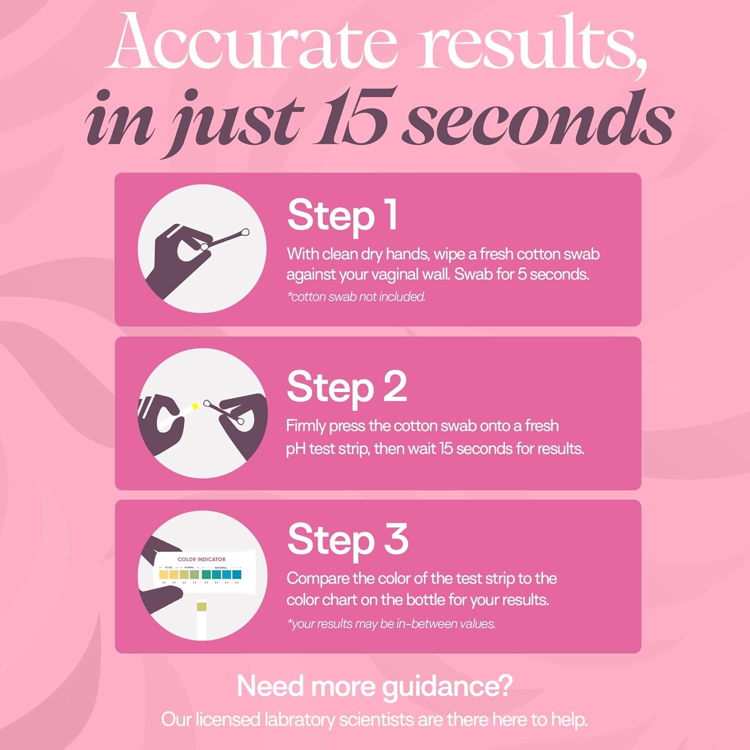 Vaginal pH Test Strips | For Feminine Care | pH 3.0 to 6.5 - 50 Strips Tests Med Lab Diagnostics 
